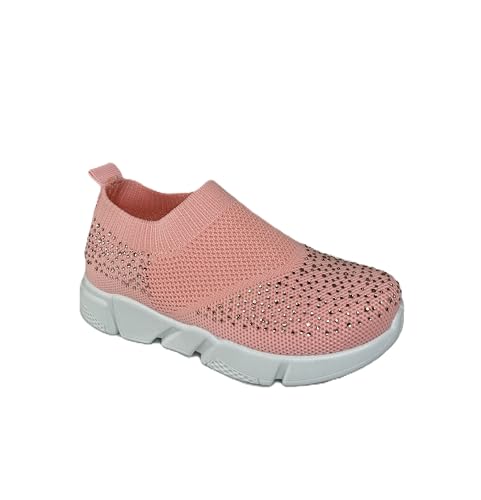 Girl's Knit Slip-On Sneakers with Rhinestone Detail3