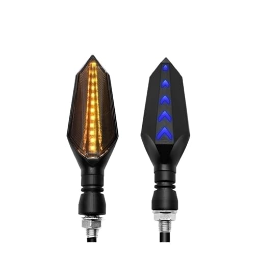 Clignotant séquentiel pour moto momt à défilement LED jaune et bleu