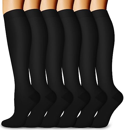 Aoliks Compression Socks for Women and Men, Black Knee High