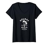 Photo Gallery donna fun delray beach florida vintage palm tree novità art maglietta con collo a v Photo Gallery donna fun delray beach florida vintage palm tree novità art maglietta con collo a v