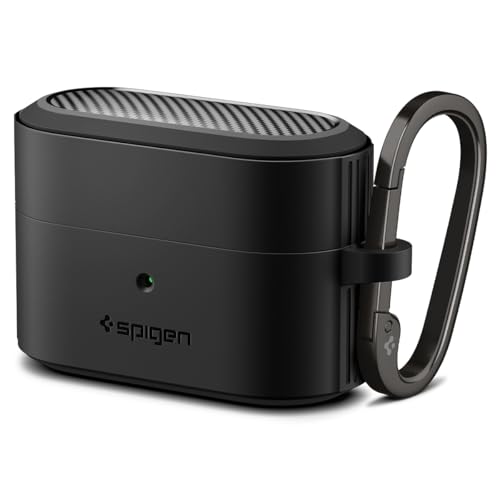 Spigen Rugged Armor Designed for Sony WF-1000XM6 Case (2026) Carabiner Clip Included Shockproof TPU+PC Hybrid Protection - Matte Black