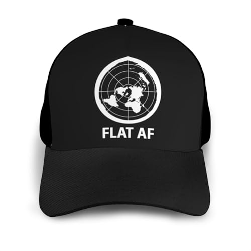 Flat AF Flat Earth Unisex Classic Adjustable Curved Brim Baseball Cap, Trucker Hat3