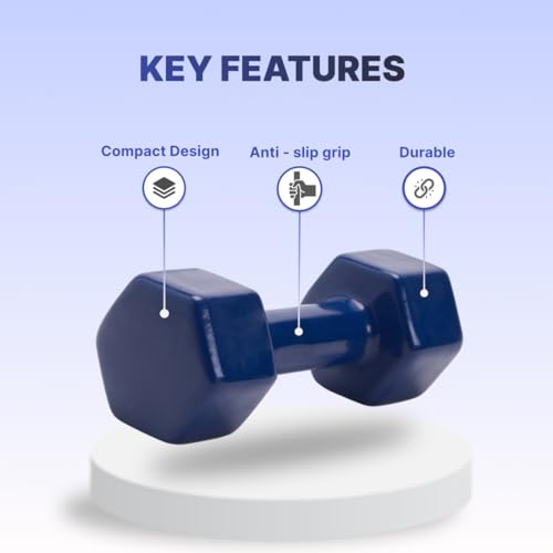 Image of Vinyl Dumbbell 5Kg x 2 Blue