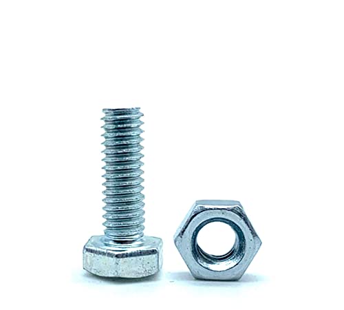 DOJA Barcelona | Tornillos con Tuerca | 50 Tornillos Hexagonales con 50 Tuercas | M5x20mm | en Acero Galvanizado | Tornillos y Tuercas, Tornillo Roscado y Tuerca, Pernos Con Tuerca, Cabeza Hexagonal