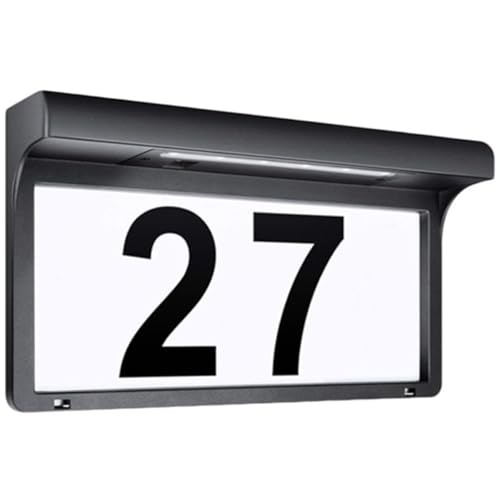 Numéro de maison lumineux pour mur extérieur noir et jardin