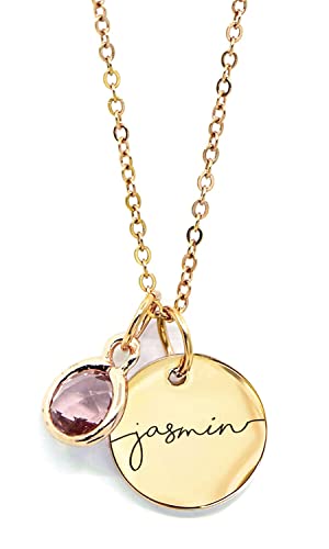 MignonandMignon Birthstone Name Necklace