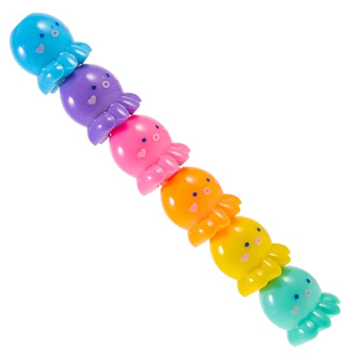 SUPVOX Set de 6 Resaltadores Fluorescentes Diseño de Pulpo en Silicona Colores Surtidos Bolígrafos de Acuarela para Adultos y Adecuado para Escuela y Oficina