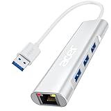 Acer USB to Ethernet Adapter, 4-in-1 USB A Hub with 3 USB A 3.1 & 1Gbps RJ45 Network, USB A to LAN Adapter for HP, Surface, Chromebook, Acer, Laptop, and More