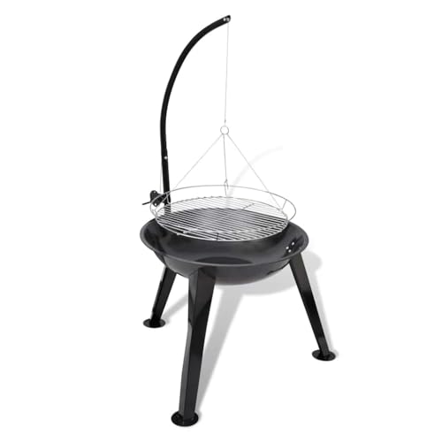 HXUHUWS Height-Adjustable Charcoal Barbecue Stand for Outdoor Cooking, Durable Steel Construction, 22.8
