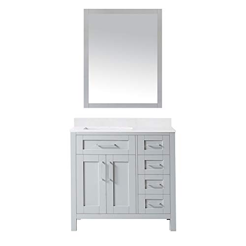 Ove decors tahoe 36g marble top single bathroom sink vanity, 36-i…