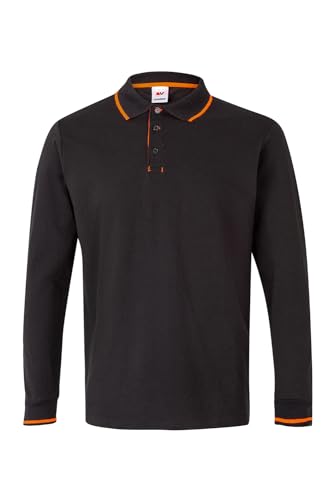 VELILLA 105515_00/19_XL Polo bicolor manga corta, Color Azul Navy y Naranja, Talla XL