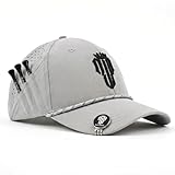 NJF Golf Hats Men – Breathable Golf Caps for Men with Tee Holder & Clip-On Magnetic Ball Marker, Lightweight Adjustable Rope Mens Cap, Hook and Loop Style, Moisture-Wicking Golfing Gear, Light Gray