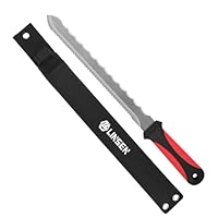 PAXLINSEN EN Gartenmesser mit Säge, 280mm Machete Messerklinge ideal für Garten, Camping und Outdoor, Großes Messer Outdoor für Wald inklusive Scheide aus Oxford-Stoff, Rot