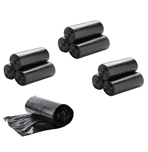 Image of Kitchenwell Medium 270 Garbage Bags /Trash Bags /Dustbin Bags, 19x21 Inches Black (9 Roll , Per Roll 30 Piece)