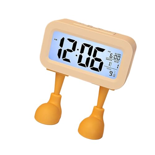 LLHCF Reloj despertador creativo con diseño de salchichas de dibujos animados, funciona con pilas, para decoración de dormitorio y oficina, gestión del tiempo