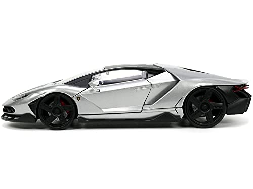Lamborghini Centenario Modelo a Escala 1:24 Color Gris Metálico con Techo Negro Serie Hyper-Spec de Jada miniatura 2