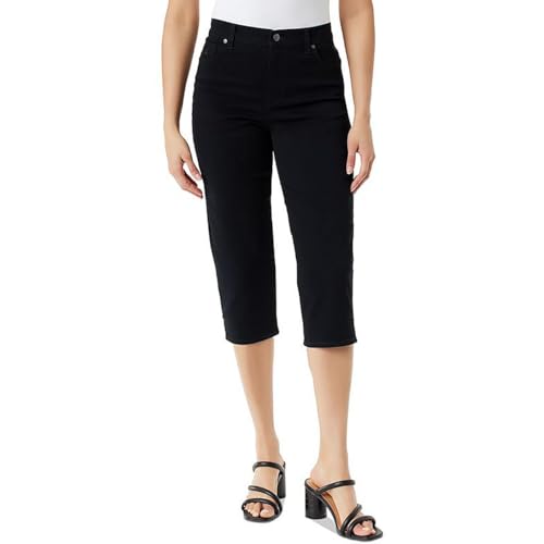 Gloria Vanderbilt Womens High Rise Slimming Capri Jeans Black 4
