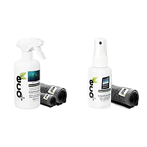 Ecomoist Naturel kit de nettoyage pour écran TV LCD LED Ordinateur tablettes smartphones ordinateurs portables 500ml avec 2 microfibres & KIT De Nettoyage 50Ml + Serviette en microfibres extra fines Cover