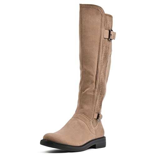 Botte haute jusqu'au genou avec fermeture éclair intégrale et semelle flexible