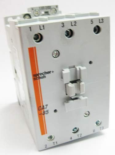 SPRECHER & SCHUH CA7-85-10-120 110V50HZ/120V60HZ AC Coil, CONTACTOR, 1 NO, 60 H.P. at 460 Volt 3-Phase, 85 AMP AC-3/100 AMP AC-1, 30 H.P. at 230 Volt, Screw TERMINALS, MOUNTS ON 35MM DIN Rail, 3 POL