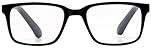 Foster Grant Arno Cyril Reading Glasses for Men & Women +3.50 – Frame in Matte Black with Spring Hinges, Scratch-Resistant Lenses & Protective Case