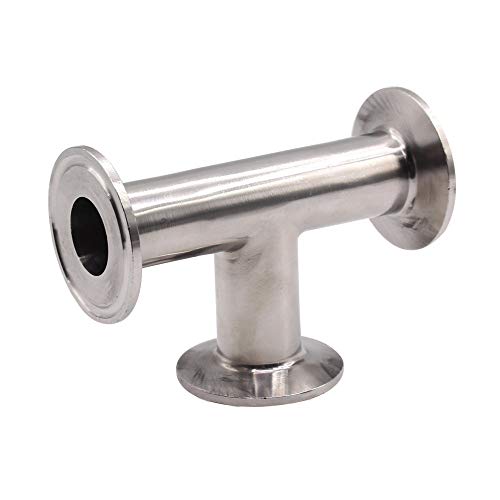 Dernord Clamp Tee 3 Way Stainless Steel 304 Sanitary Fitting Fits 1.5" Tri-Clamp, 25Mm Pipe Od #TOP1