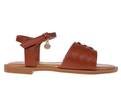 Image of bebe Girls' Sandals - Trendy Flat Designs with Rhinestones, Puffy Straps, Embossed Details and Charms for Toddlers /Little Kids /Big Kids