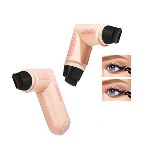 2pcs Eyeliner Stamp Wing Cat Eye Liner Stamp, Black Liquid Eyeliner Long Durable Waterproof Geflügelter Eyeliner Stempel für Frauen Eyeliner Makeup (Schwarz+Braun)