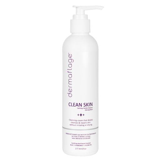 Dermaflage Clean Skin Cleanser - Gentle Face Cleanser for Sensitive Skin - Fragrance-Free, Sulfate-Free, pH-Balanced Face Wash - Lightweight Formula for Daily Use - 6 fl oz