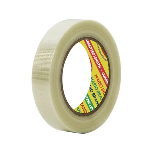 Image of Mario Cross Filament Tape 24mm x 50m (1Inch)-Strong Fiberglass Tape for Cricket Bat Protection, Crack Repair & Bat Face Shielding, Strong Strapping & Export Box Sealing, Industrial Security Packaging