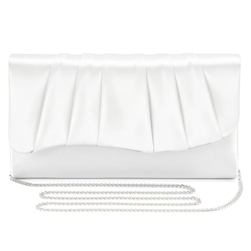 Image of UBAYMAX Clutch Purses for Women Formal, Pleated Satin Evening Bag Purse Handbags Evening Clutch for Prom Party Wedding
