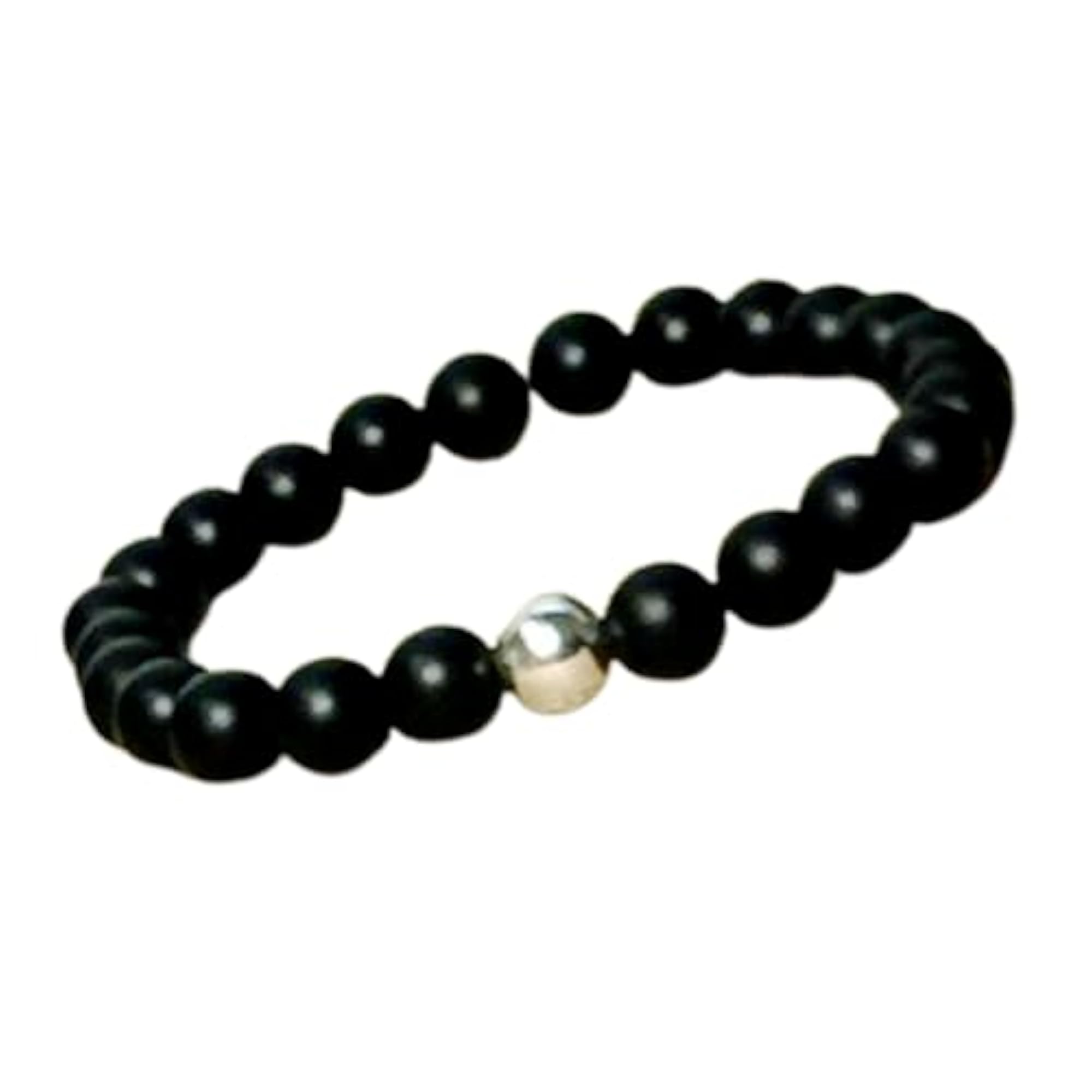 Natural Matte Onyx 8mm Round Beads Stretchable Bracelet, Unisex