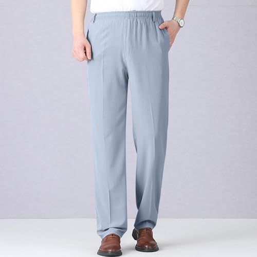 Men's Casual Pants with Pockets Elastic Waist Straight Leg Loose Trousers 2025 Summer Lightweight Quick Dry Golf Pants2