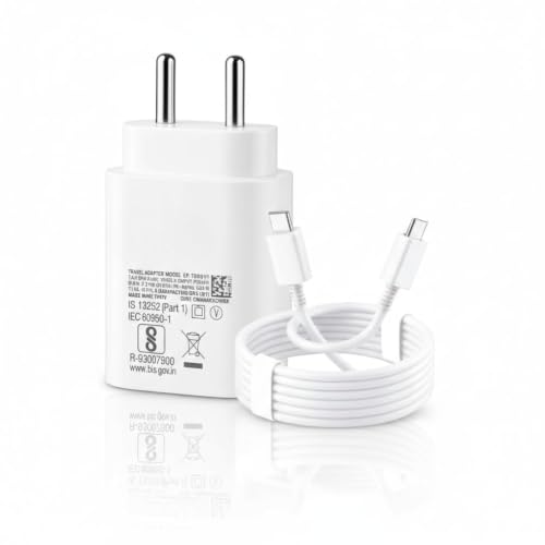 Image of 25W PD 3A Superfast Charging Adapter with 1M Type-C Cable Compatible with Samsung Galaxy M47 /M17e /M17 / M07 /M36 /M06 /A27 /A57 /A37 /A07 /A17 /A36 /A56 /F70 pro /F70e /F07 /F17 /F36 /S26|25Watt USB C Fast Charger