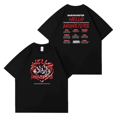 BabyMonster World Tour t-Shirt Hello Monsters Tour t Shirts Cotton Unisex Tees Premium Quality