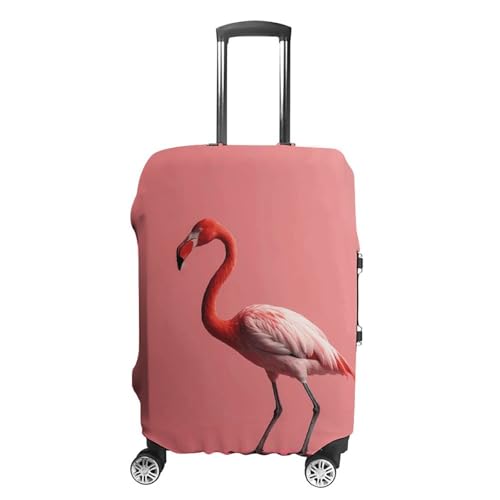 Flamingo on Skateboard Luggage Cover, Washable Elastic Suitcase Cover Protector Fit 18-32 Inch Luggage