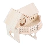 Toyvian Generous Double-Layer Hamster House Wooden Hideout Exploring Slides Pet Habitat