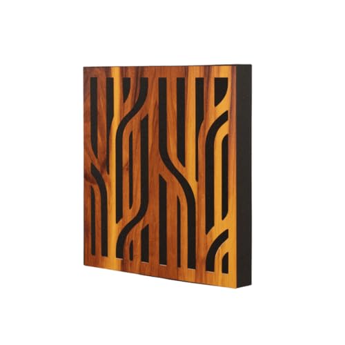 Image of Timber Acoustics Abfuser Mini Acoustic Panel | Diffusion & Absorption | Reduces Echo | For Studios, Home Theatres & Living Spaces | 1ft x 1ft x 2in (Bitwaves, Set of 4)