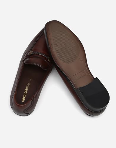 Image of Monte Carlo Mens Solid Slip on Genuine Leather Loafers (201817FW)
