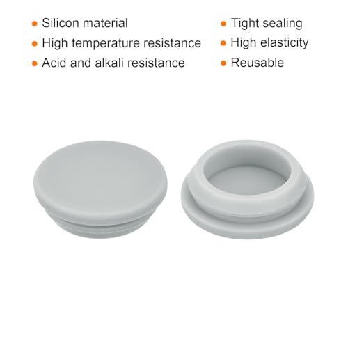 Image of MECCANIXITY 10pcs Silicone Snap in Locking Hole Plugs,26mm /1 Inch Mounting Diameter Narrow Groove Width 2.5mm Panel Seal Cover Round for Kitchen Bulkheads Waterproof Sealing Plugs Grey