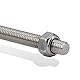 Yeebyee M12x250mm 304 Edelstahl Vollgewindestange, Rechtsgewinde 1.75mm Steigung mit 10 Stück Sicherungsmuttern, 5 Stück/Packung
