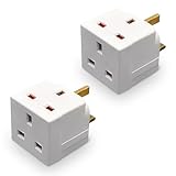 FAMHOME 2 Way block Plug 2 way Plug in Block Mains Adaptor, 2 Way Multi Socket Plug Adaptor, Power Extension Wall Adaptor for Smartphone, Home, Office, Travel (White (2 Pack)) - Image 3