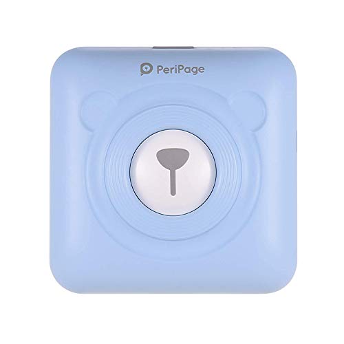 A6 PeriPage Mini Printer, Portable Sticker Printer for Printing Student Notes, Journal, Memo, List, Mobile Printer, Pocket Printer, Received Printer with USB Cable, Supports Android iOS Windows- Blue