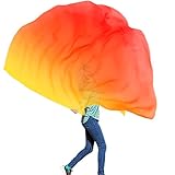 Wuchieal Porphetic Praise Dance Worship Flex Flags, radius 55' x 74' semicircle Dance Ministry Streamer (2#YELLOW-ORANGE-RED)