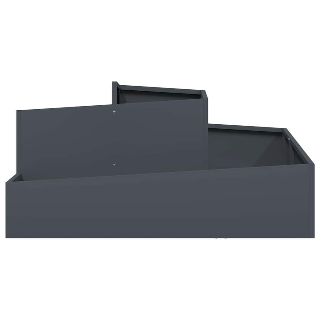 vidaXL Vaso da Giardino Antracite 100 x 100 x 50 cm, Fioriera in Metallo Moderna per Esterni, Decorativa, per Giardino e terrazza, Accessori per Patio, Stile Contemporaneo