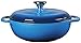 Lodge 3 Quart Enameled Cast Iron Dutch Oven with Lid – Dual Handles – Oven Safe up to 500° F or on Stovetop - Use to Marinate, Cook, Bake, Refrigerate and Serve – Caribbean Blue
