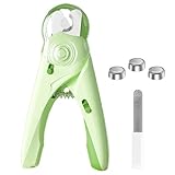 Bornoon 多機能ペット用爪切り 猫爪切り 犬爪切り LEDライト付き 犬 爪ヤスリ 小型犬 猫 爪切り 小型 コンパクト 持ち運びやすい 簡単操作 初心者にも 切りすぎ防止 飛び散りガード 切れ味 ストレス軽減 小中型ペット (グリーン)