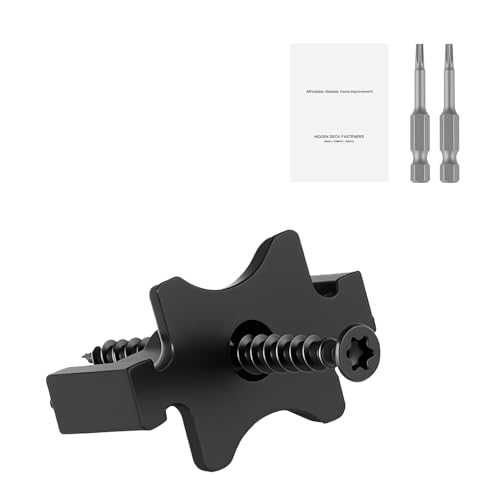 VEVOR 1000PCS Hidden Deck Fasteners for Composite Decking Board, Universal Composite T Clips & Plastic Hidden Fasteners with Metal Screws,Polypropylene PP Clips Works with 0.26 inch Gaps, Black by VEVOR - Used condition - CA$73.91