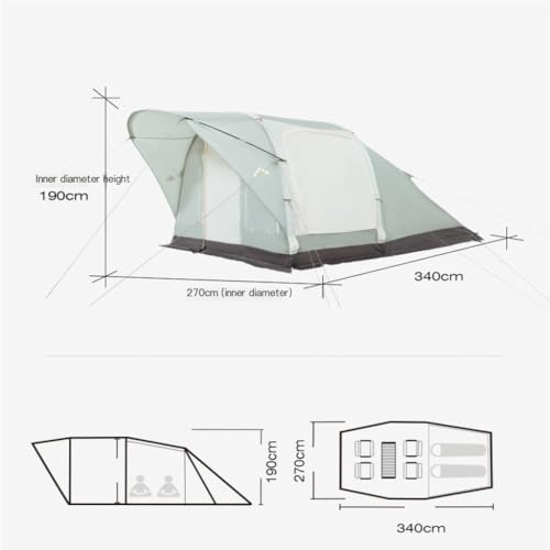 Carpa de camping portátil inflable 2 habitaciones y sala miniatura 2