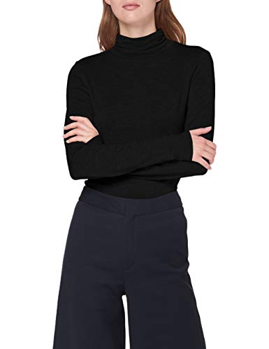 French Connection VENITIA Jersey Split Cuff Top Camisa de Polo, Negro (, XL para Mujer
